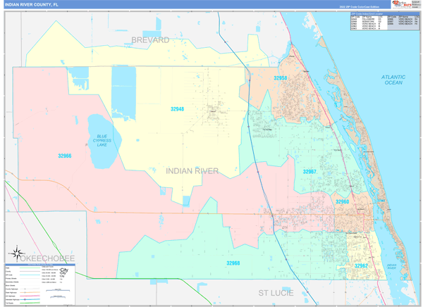 Indian River County Digital Map Color Cast Style